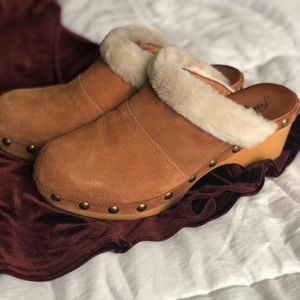 Free People Chalet Shearling Clogs